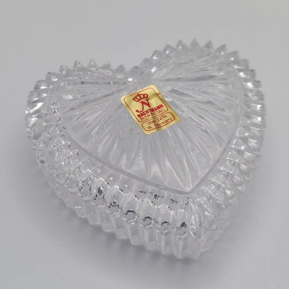 Nachtmann Bleikriskall WGermany Crystal Heart Trinket Box. In Original Box!